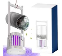 DHsdlpLU Lampe Anti Moustique 3 en 1 Extérieur Étanche Camping Intérieur avec Ventilateur et LED Destructeur d’Insectes Portable Étanche pour Camping, Jardin