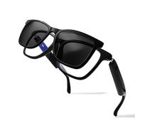 DHsdlpLU Lunettes de Soleil connectées Bluetooth pour Hommes et Femmes, démontage magnétique, Double Fonction, Miroir, écoute Musicale, Verres interchangeables,A