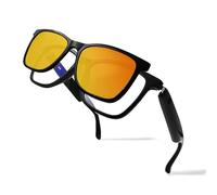 DHsdlpLU Lunettes de Soleil connectées Bluetooth pour Hommes et Femmes, démontage magnétique, Double Fonction, Miroir, écoute Musicale, Verres interchangeables,B