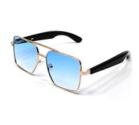 DHsdlpLU Lunettes de Soleil connectées Bluetooth pour Hommes et Femmes, Traduction en Temps réel, Commutation Automatique, pour Cyclisme, Conduite, pêche,Blue