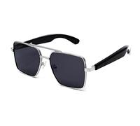 DHsdlpLU Lunettes de Soleil connectées Bluetooth pour Hommes et Femmes, Traduction en Temps réel, Commutation Automatique, pour Cyclisme, Conduite, pêche,Black