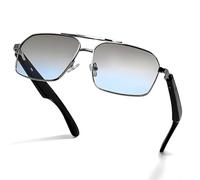 DHsdlpLU Lunettes de Soleil polarisées rectangulaires Ultra-légères, intelligentes, avec Technologie IA, pour écouter de la Musique, des appels, Bluetooth,Blue