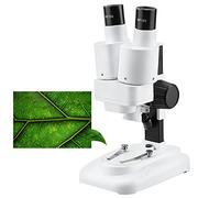DHsdlpLU Microscope Binoculaire, Grossissement 20X/40X, éClairage LED, Large Champ De Vision pour Outil De Soudage PCB/RéParation De TéLéPhone Portable,White-40X