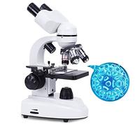 DHsdlpLU Microscope Binoculaire HD, Microscope Biologique Professionnel, avec 30 SpéCimens/Support De TéLéPhone Mobile, pour L'ExpéRience Scolaire/Scientifique,20000X