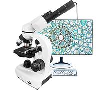 DHsdlpLU Microscope Composé Binoculaire, avec Oculaire éLectronique/30 SpéCimens/Support De TéLéPhone Mobile, Double éClairage à LED, pour L'ExpéRience,20000X