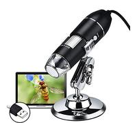 DHsdlpLU Microscope éLectronique Portable 3 en 1 USB/Micro/Type-C, 1600X, avec Adaptateur/Support en Plastique, Compatible pour Android/Mac/Windows/Linux