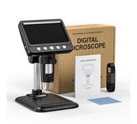 DHsdlpLU Microscope numérique, Microscope à pièces de 4,3 Pouces, 1000X, 1080P, loupe à pièces avec 8 LED réglables, Vue PC, Compatible avec macOS