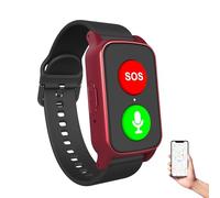DHsdlpLU Montre pour Personne Agée Senior Détection De Chute-Bracelet Alarme Personne Agee Connectée Détecteur De Traceur Suivi GPS en Temps Réel Bracelet Autonomie Longue S3-Red