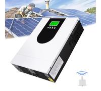 DHsdlpLU Onduleur 2000W/3200W,Onduleur À Onde Sinusoïdale Pure,Convertisseur DC 12/24V À 220V AC,avec Écran D'affichage,Courant Mppt 80A,3200W-24V-220V