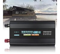 DHsdlpLU Onduleur à Onde SinusoïDale Pure + 2 * Cordon d'alimentation à Pince Crocodile + éCran LCD + Prises Secteur, CC (12 V/24 V/48 V) vers Ca (220 V),4KW-12V