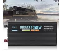 DHsdlpLU Onduleur à Onde SinusoïDale Pure + 2 * Cordon d'alimentation à Pince Crocodile + éCran LCD + Prises Secteur, CC (12 V/24 V/48 V) vers Ca (220 V),3.5KW-24V
