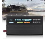 DHsdlpLU Onduleur à Onde SinusoïDale Pure + 2 * Cordon d'alimentation à Pince Crocodile + éCran LCD + Prises Secteur, CC (12 V/24 V/48 V) vers Ca (220 V),3KW-12V