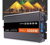 DHsdlpLU Onduleur à Onde Sinusoïdale Pure 4000 W/5000 W/6000 W, avec 2 Prises Ca Convertisseur CC vers Ca, CC 12/24/48/60 V vers Ca 110/220 V, pour Cuiseur à Riz,24Vto220V-5000W