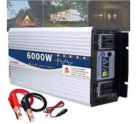 DHsdlpLU Onduleur à Onde Sinusoïdale Pure 6000w/8000w, avec écran Couleur Intelligent, Onduleur CC 12v/24v/48v/60v à 110v/220v AC pour Voiture, pour Bouilloire,12Vto220V-6000W