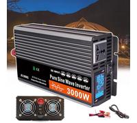 DHsdlpLU Onduleur à Onde SinusoïDale Pure (CrêTe 3000 W 4000 W 5000 W 6000 W), Convertisseur De Tension DC 12 V/24 V/48 V/60 V vers AC 220 V, 2 Ventilateurs De Refroidissement, éCran LCD,3000W-24V
