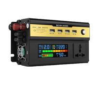 DHsdlpLU Onduleur embarqué 500 W/1 200 W/1 600 W/2 200 W, 24/12 V CC vers 110 V, 4 Ports USB, avec Interrupteur et écran LCD,1600W-48V