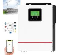 DHsdlpLU Onduleur Hybride Solaire 1000w 1500w, Onduleur à Onde SinusoïDale Pure Hors RéSeau Dc12v/24v vers Ac230v, avec Chargeur Solaire Mppt 40A,24V-1500W