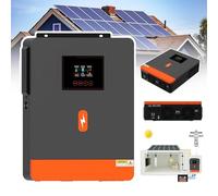 DHsdlpLU Onduleur Solaire Hybride 4,2 KW 6,2 KW, Onduleur à Onde Sinusoïdale Pure sur Réseau, Double Sortie 24 V 48 V 230 V avec Chargeur Solaire Mppt 120 A,4200W-24DC