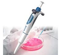 DHsdlpLU Pipette Haute PréCision 0,1 µL-10 ML, Micropipette Monocanal à Volume Variable RéGlable, à Moitié StéRiliséE, avec Support De Pipette/Filtres/Embouts.,100~1000μl