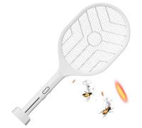 DHsdlpLU Raquette Anti-Insectes Électrique Rechargeable avec Deux Modes, Grille Puissante, Lumière Violette pour Moustiques, pour Une Utilisation