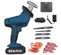 DHsdlpLU Scie à Os sans Fil, Scie Alternative sans Fil 21 V, Scie Sabre électrique à Vitesse Variable 0-3000 TR/Min, 4 Lames, pour La Coupe du Bois Et du Métal,A