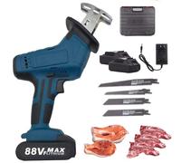 DHsdlpLU Scie à Os sans Fil, Scie Alternative sans Fil 21 V, Scie Sabre électrique à Vitesse Variable 0-3000 TR/Min, 4 Lames, pour La Coupe du Bois Et du Métal,B