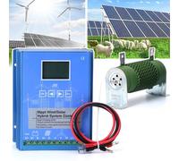 DHsdlpLU SystèMe Hybride éOlien Et Solaire 400-2000 W, ContrôLeur De Charge Mppt, 12 V 24 V 48 V avec éCran LCD, pour GéNéRateur D'éOlienne Domestique Hors RéSeau,12V-400W