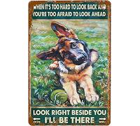DHsigns Plaque en métal vintage - 20,3 x 30,5 cm - Inscription « When Its Too Hard to Look Back and Youre Too » - Pour cuisine, café, pub, garage, bière, porche, restaurant - Décoration murale rétro