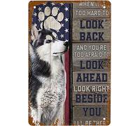 DHsigns Plaque en métal vintage - 20,3 x 30,5 cm - Inscription « When Its Too Hard to Look Back » - Décoration murale pour cuisine, café, pub, garage, bière, porche, restaurant