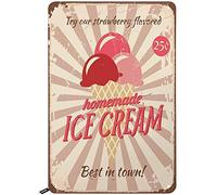 DHsigns Plaque en métal vintage avec inscription « Try Our Strawberry Flavored Best in Town » - Décoration murale pour bars, restaurants, cafés et pubs - 280 x 40,6 cm