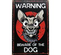 DHsigns Plaque en métal vintage avec inscription « Warning Beware of Dog Garage », « Man Cave, Shed & Bar » 30,5 x 40,6 cm