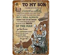 DHsigns Poster rétro en métal avec inscription « Dad to Son I Close My Eyes for But A Moment » - 20,3 x 30,5 cm