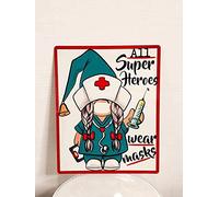 DHsigns Poster vintage en métal avec inscription « Nurse Gnome Super Heroes Wear Masks Caregiver for The Times Every Day » - 30,5 x 40,6 cm