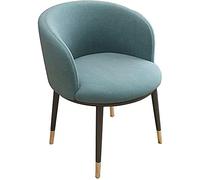 DHSKFUA Metal Feet Chaise de Bureau pour Maison Chambre Salon Chaise Maquillage -up Chaise de Dos Chaise Salon (Couleur : Cyan) Progress