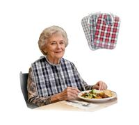 DHSUN Lot de 3 bavoirs pour adultes, pour adultes et personnes âgées, imperméables et absorbants, double face, avec liens réglables, réutilisables, Noir , XL