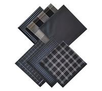 DHSUN Lot de 6 mouchoirs en tissu pour homme, en coton, mouchoirs classiques, avec motif à carreaux, polyvalents, 43 x 43 cm, ecru, 43*43CM