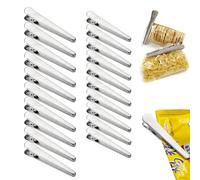 DHSWNNG 20PCS Acier Inoxydable Clips, 2 Tailles Pince Alimentaire Pince de Fermeture Reutilisable Pinces pour Fermer et Garder Frais Cuisine