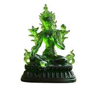 DHTOMC Décoration de Statue de Bouddha Tara Verte,Temple, Salle Bouddhiste, Adoration à Domicile,Statue de Bouddha de Consécration Tantrique Tibétaine,7.8cm*5.5cm*10cm