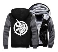 DHUAOPCK Sweat Polaire Homme Zippé Monst-er Hunt-er, Blousons Manche Longue Casual Patchwork, Sweats Douce Doublure, pour Randonnée, Hiver(Multicolor 2,5XL)