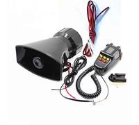 DHUILE Corne Haut-parleur de sirène de voiture,D'urgence Son Amplificateur sirène de klaxon de sirène de voiture d'alarme de 12V 80W avec système de sonorisation d'ambiance pour microphone