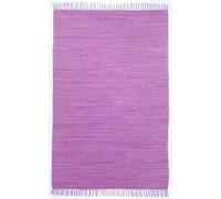 Dhurry Happy Cotton Tapis tissé Plat en 100% Coton, tissé à la Main, Lavable, utilisable des Deux côtés, 90 x 160 cm, Fuchsia