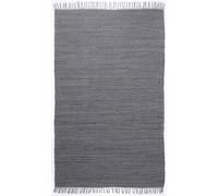 Dhurry Happy Cotton Tapis tissé Plat en 100% Coton, tissé à la Main, Lavable, utilisable des Deux côtés, 120 x 180 cm, Anthracite