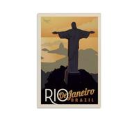 DHWDPO Poster vintage de voyage Brésil Rio de Janeiro sur toile Décoration murale pour maison, salon, chambre à coucher 30 x 45 cm Sans cadre