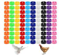 DHWEKU 10mm 100 pièces anneaux de pied de volaille avec coloré - 10 couleurs,anneau de pied de pigeon voyageur petits anneaux de serrage de volaille anneaux de cuisse de poulet anneau de pigeon