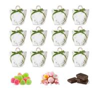 DHWEKU 12 Pcs boite a bonbon Boîte Dragée Sachet Bonbon Ballotin Merci Cadeau Invité pour Mariage Baptême Communion Anniversaire Noël cadeau invites mariage avec Ruban,Vert