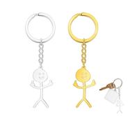 DHWEKU 2 Pcs Porte clé doigt d'honneur porte clef couple doigt d'honneur voiture porte clef voiture porte clef doigt d'honneur Doigt Stickman mignon porte cle drole, Voiture pendentif Couple cadeau