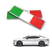 DHWEKU 2pcs Italie Drapeau Stickers De Voiture en Métal Signes Badge Emblème 3D It Tricolor National Drapeau National Chrome Décalcomanies pour Les Côtés De Tronc De Voiture De Moto Auto Universal
