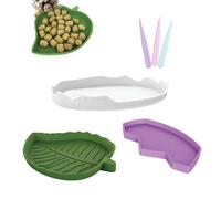 DHWEKU 3 Pièces Feuilles en Forme de Nourriture en Eau Bols, Empreinte Reptiles Bol Alimentaire, Reptiles Bol Alimentation, Abreuvoir Tortue Plat, pour Petits Reptiles, Serpents, Tortue, lézards