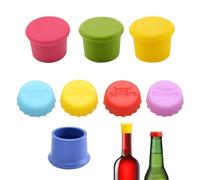 DHWEKU 8PCS Bouchon de Bouteille Universel,Bouchon Capsule en Silicone Original,Bouchons à Vin Silicone,Réutilisable Bouchon Silicone,Bouchon Capsule en Silicone pour Bouteilles de Vin,BièRe,Champagne