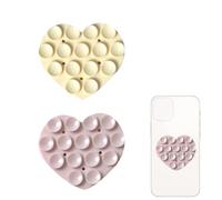 DHWEKU Pack de 2 ventouses en Silicone pour Tous Les modèles de téléphones, Support de téléphone antidérapant pour Selfies et vidéos, Mains Libres, Durable et Facile à Utiliser(Blanc,Rose)